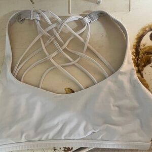 lululemon athletica White Strappy Sports Bra SIZE 4